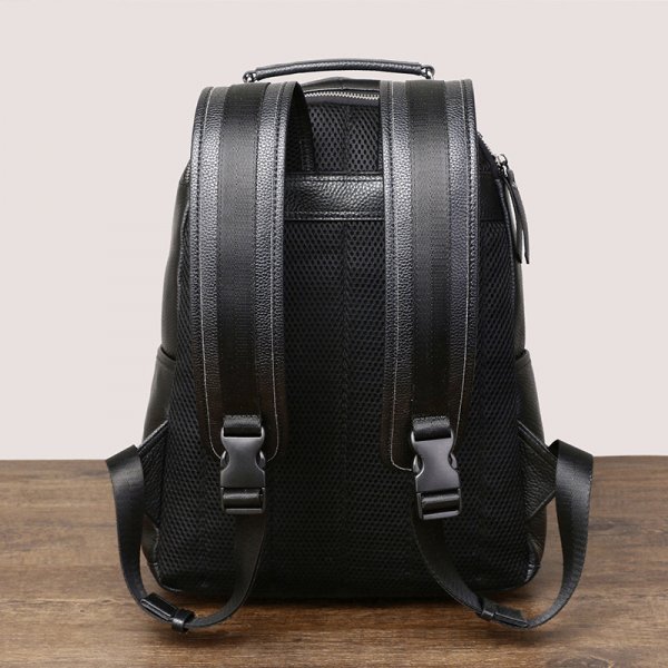 Color Contrast Casual Men's Travel Leather Backpack