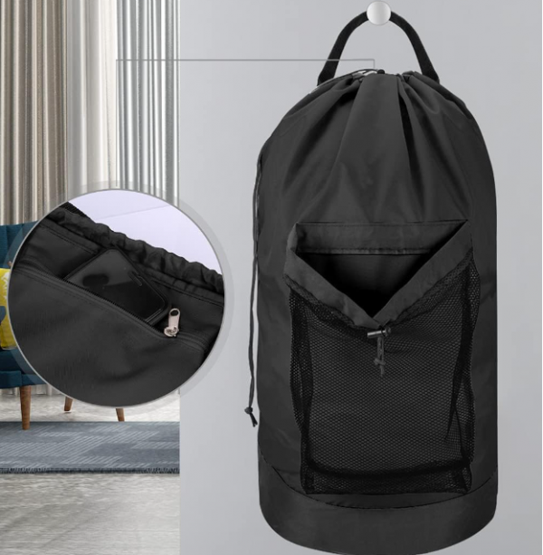 Sand-free Waterproof Oxford Cloth Drawstring Large Capacity Foldable Double-shoulder Travel Laundry Carrier