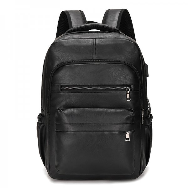 Retro Soft Leather Men's Backpack Fashion Business Travel Computer Bag